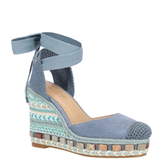 Zapatilla con Plataforma Apv22170 Gamuza Azul