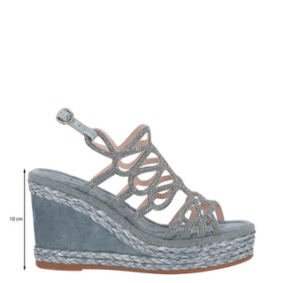 Zapatilla con Plataforma Apv21537 Gamuza Azul