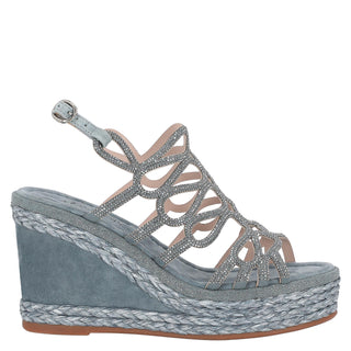 Zapatilla con Plataforma Apv21537 Gamuza Azul