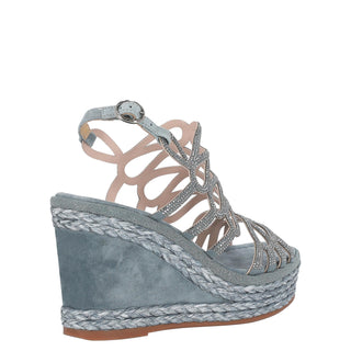 Zapatilla con Plataforma Apv21537 Gamuza Azul