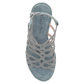 Zapatilla con Plataforma Apv21537 Gamuza Azul