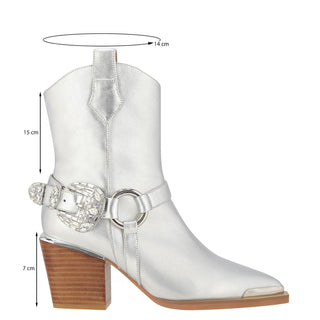 Botín Apv240160 Piel Plata