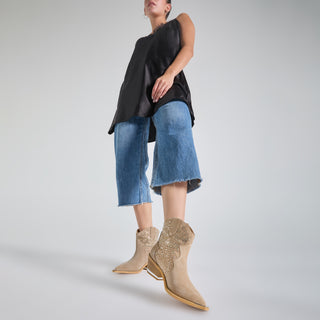 Botín con Tacón Apv240181 Gamuza Cafe