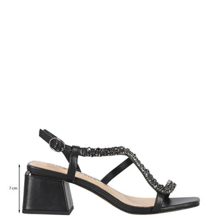 Sandalia con Tacon Apv240706 Piel Negro
