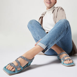 Zapatilla con Plataforma Apv240736 Textil Azul