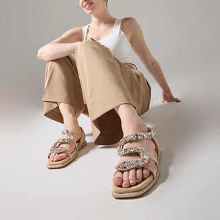 Sandalia Apv251605 Textil Beige