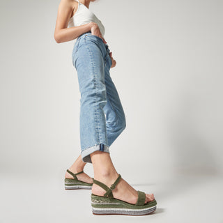 Zapatilla con Plataforma Apv251463 Piel Khaki