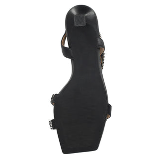 Sandalia con Tacon Apv250861 Textil Negro