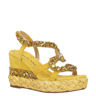Zapatilla con Plataforma Apv251250 Textil Amarillo