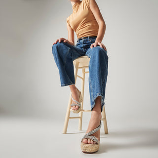 Zapatilla con Plataforma Apv251275 Textil Natural