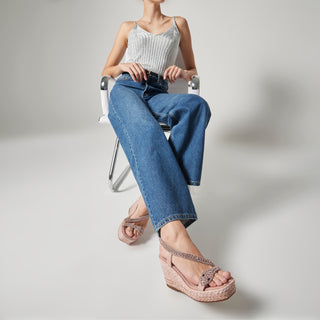 Zapatilla con Plataforma Apv251275 Textil Rosa