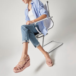 Zapatilla con Plataforma Apv251281 Textil Rosa Palido