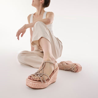 Zapatilla con Plataforma Apv2551273 Textil Rosa Palido