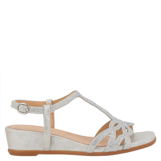 Sandalia de Tacon Corrido Apv2551777 Textil Plata