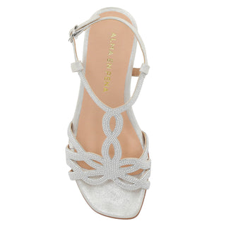 Sandalia de Tacon Corrido Apv2551777 Textil Plata