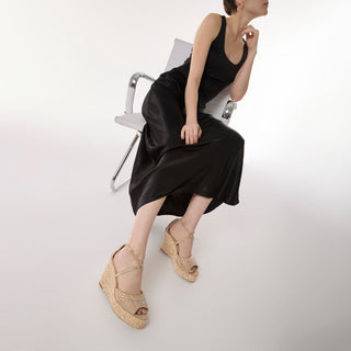 Zapatilla con Plataforma Apv2551004 Textil Beige