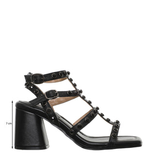 Sandalia con Tacon Apv250994 Piel Negro