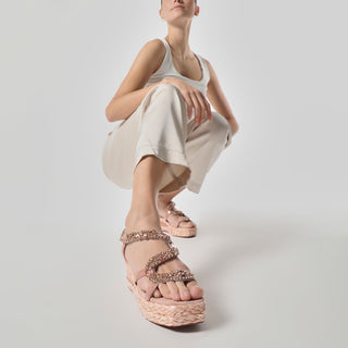 Zapatilla con Plataforma Apv251473 Textil Rosa Palido