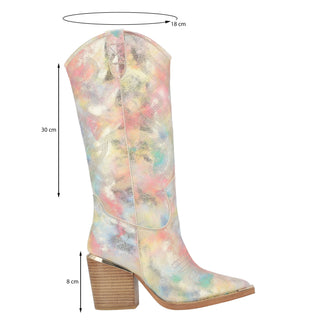 Bota Apv260108 Piel Rosa Multicolores