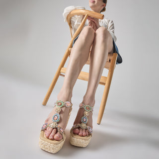 Zapatilla con Plataforma Apv265507 Piel Natural