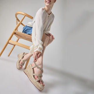 Zapatilla con Plataforma Apv266052 Piel Beige