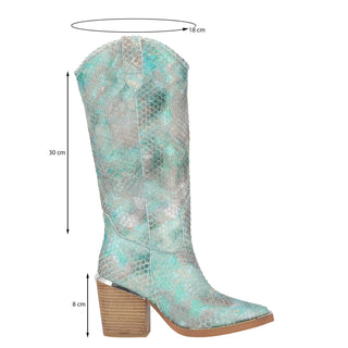 Bota Apv260108 Piel Turquesa
