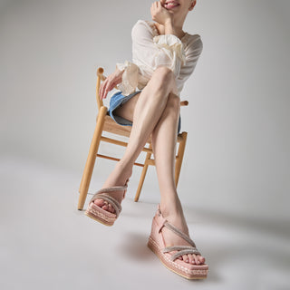 Zapatilla con Plataforma Apv265854 Piel Rosa