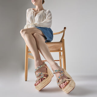 Zapatilla con Plataforma Apv266052 Piel Natural