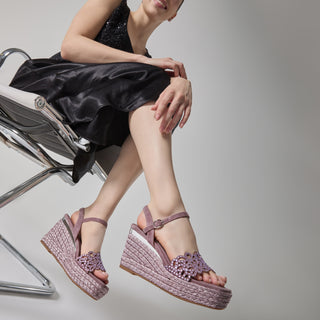 Zapatilla con Plataforma Apv265505 Piel Morado