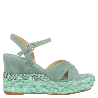 Zapatilla con Plataforma Apv23482 Piel Verde