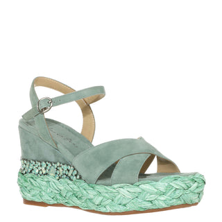 Zapatilla con Plataforma Apv23482 Piel Verde