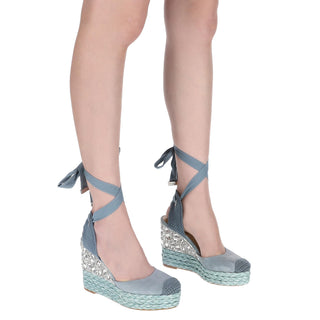 Zapatilla con Plataforma Apv23490 Textil Azul