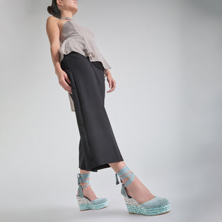 Zapatilla con Plataforma Apv23490 Textil Azul