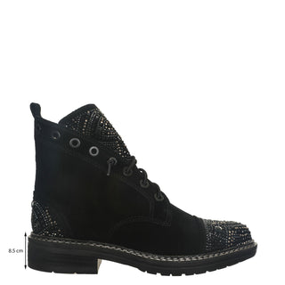 Botin Piel Acabado Gamuza Negro