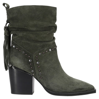 Botin Piel Acabado Gamuza Verde