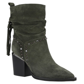 Botin Piel Acabado Gamuza Verde