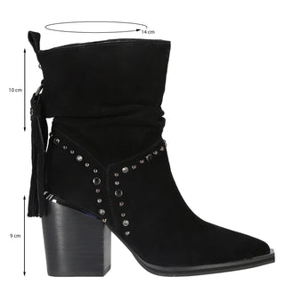 Botin Piel Acabado Gamuza Negro