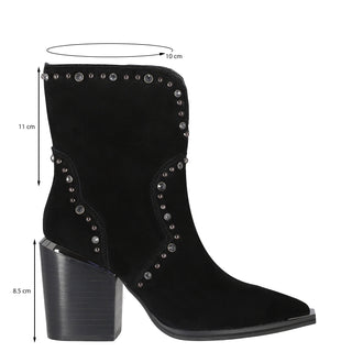 Botin Piel Acabado Gamuza Negro