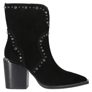 Botin Piel Acabado Gamuza Negro