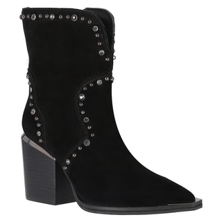 Botin Piel Acabado Gamuza Negro