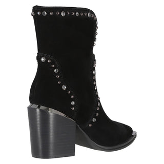 Botin Piel Acabado Gamuza Negro