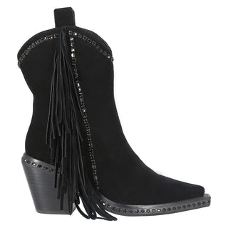 Botin Piel Acabado Gamuza Negro