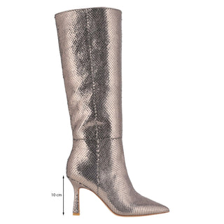 Bota con Tacon Api240396 Piel Gris