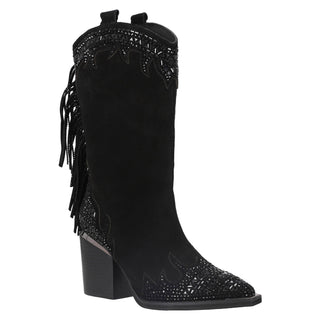 Botin Piel Acabado Gamuza Negro