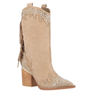 Botin Piel Acabado Gamuza Beige