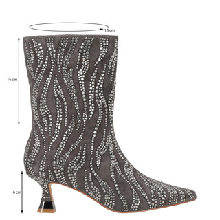 Botín con Tacón Api250651 Piel Gris