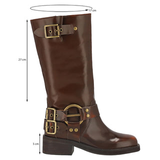 Bota con Tacon Api251108 Piel Camel