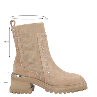 Botín con Tacón Api251180 Piel Beige