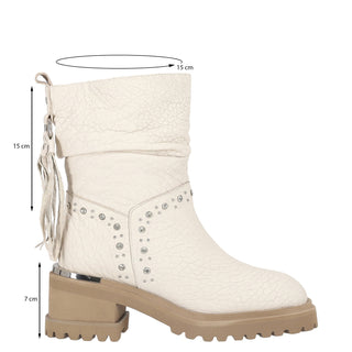 Botín con Tacón Api251184 Piel Beige